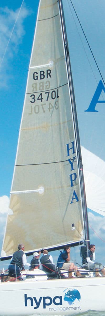 Hypa Management Team on a sailboat